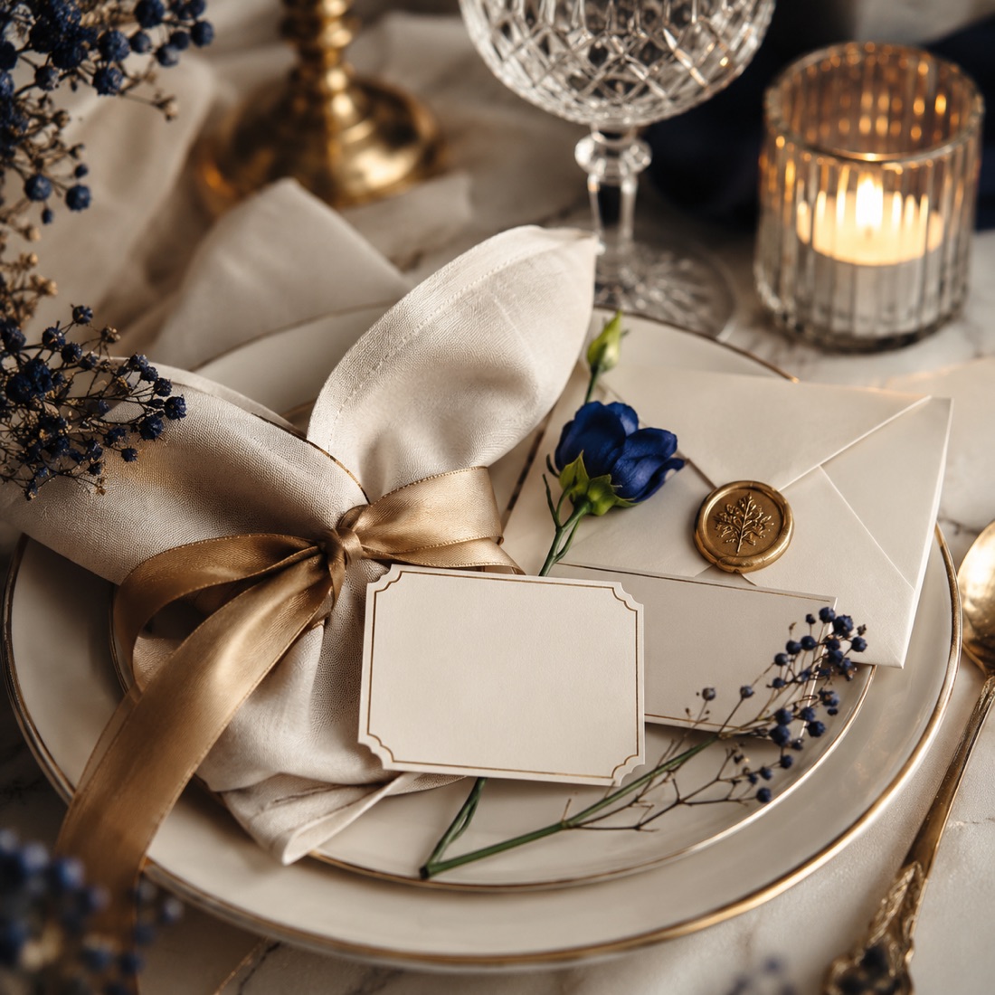 Détails raffinés d'une table dressée